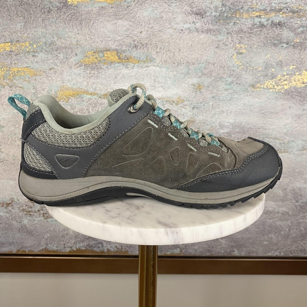 Merrell Zeolite Serge Shoes Womens Size 7.5 Gray Teal Suede Hiking Trail Sneaker - Picture 5 of 10